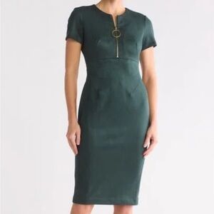 Calvin Klein Dark Green faux suede Pencil Dress